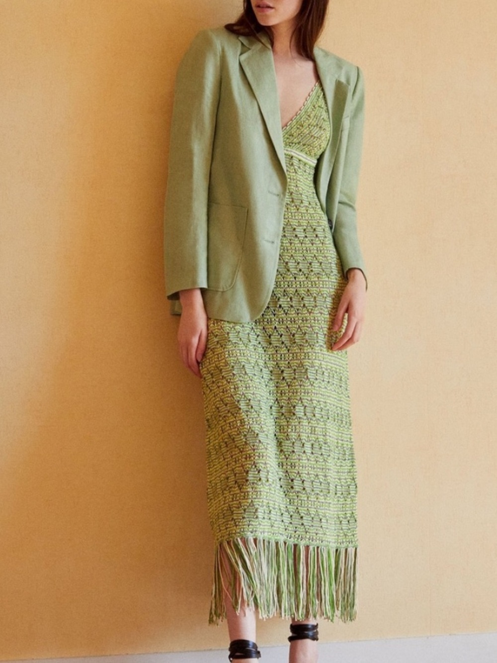 Zara Crochet Knit Flapper Dress